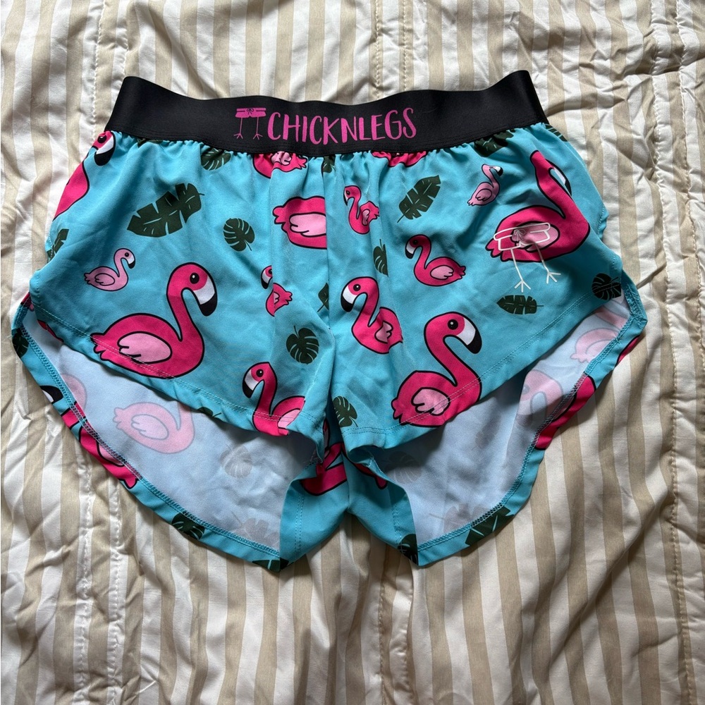 ChicknLegs Flamingo Print Running Shorts